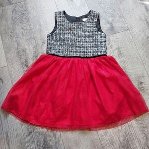 Nanette Lepore Girl's party special occasion holiday red & black Glitter dress 5